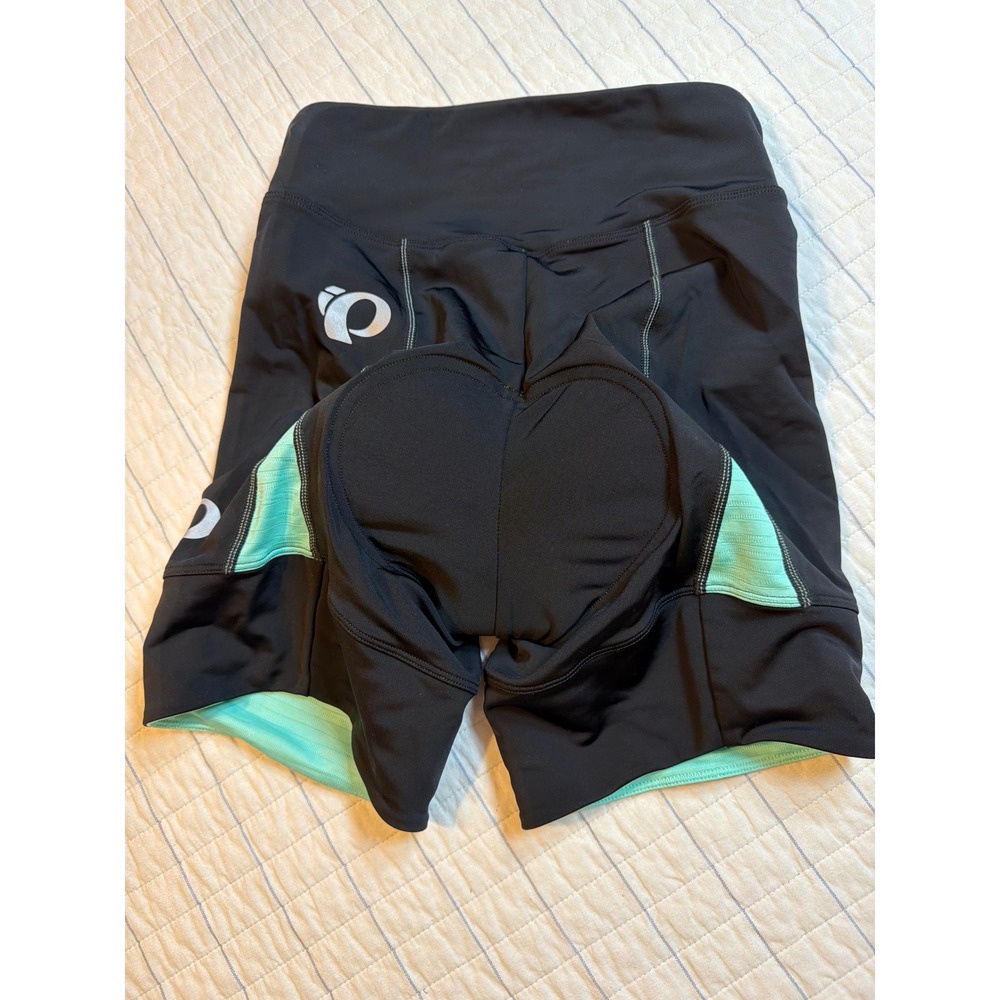 Pearl Izumi Select Women Cycling Shorts Black Mint Green Padded 41211601 Medium - Picture 2 of 10